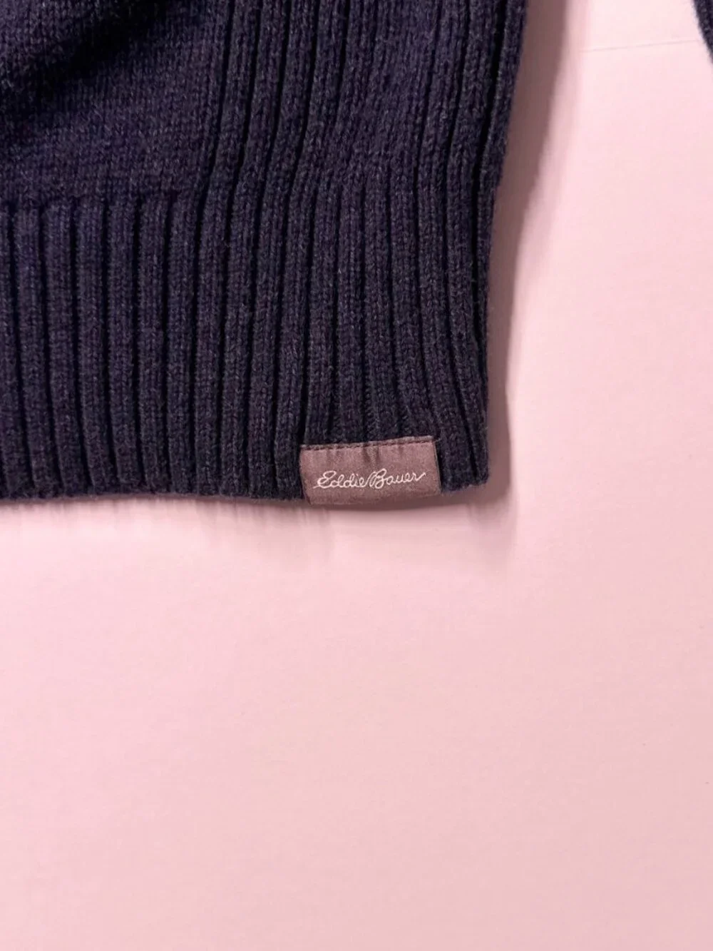 Eddie Bauer Men's Pullover Henly Sweater Dark Navy Blue 2XL